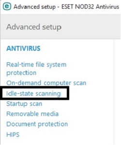 ESET Antivirus Options, Idle-State Scanning