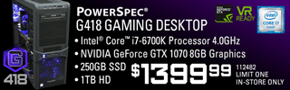 PowerSpec G418 Gaming Desktop - $1399.99