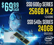 Intel 600p Series SSD 256GB M.2 and 540s Series SSD 240GB - $69.99