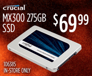 Crucial MX300 275GB SSD - $69.99