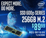 Intel SSD 600p Series 256GB M.2 - $89.99