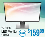 
Dell 27 inch IPS LED Monitor - $159.99