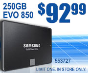 
Samsung 850 EVO 250GB SSD - $92.99