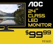 AOC 24 inch class LED monitor - $99.99