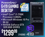 PowerSpec G419 Gaming Desktop - $1299.99