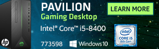 HP Pavilion Gaming Desktop Intel Core i5 8400 NVIDIA GeForce GTX 1050Ti Windows 10 $599.99 Sku 773598