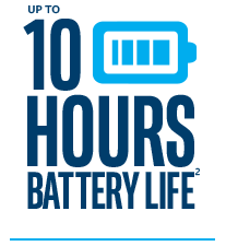 Up to 10 hours battery life